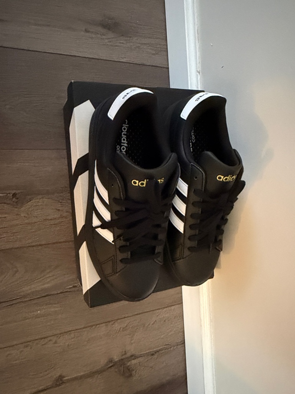 adidas Black and White Grand Court 2.0 Sneakers